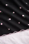 Women's Black Floral Pyjama Set — Lace-Trim Shorts, Sleeveless Cami Top & Ribbed Fabric