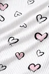 Women's White Heart Print Pyjama Set — Sleeveless Cami Top & Mini Shorts with Bow Detail