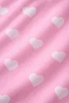 Women's Pink Winter Pyjama Set — Heart Print, Suede-Touch Fabric & Button Shirt Collar