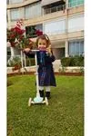 Girls' Navy Winter Dress — Hand-Embroidered