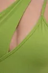 Women's Green One-Shoulder Asymmetric Swimsuit — Window Cut-Out Detail, Fully Lined