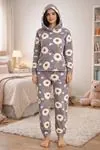 Women's Grey Fleece Pyjama Set