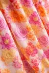 Women's Orange Floral Double-Slit Pareo Skirt — Beach Cover-Up Wrap