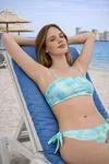 Women's Turquoise Batik Print Bikini Set — Adjustable Strap Top & Side-Tie Bottoms, Fully Lined