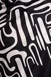Women's Black Patterned Full-Coverage Modest Swimsuit Set — Parachute Fabric with Matching Swim Cap (3 Piece)