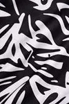 Women's Black & White Full-Coverage Modest Swimsuit — Zip-Front, Parachute Fabric & Piped Detail