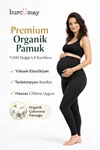 Women's Black Cotton Maternity Leggings — High Waist Over-Bump Support, Stretchy & Breathable