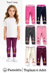 Girls' & Baby Cotton Leggings — 6-Pack Value Set with Denim Print Detail
