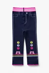 Girls' & Baby Cotton Leggings — 6-Pack Value Set with Denim Print Detail