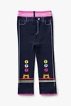 Girls' & Baby Cotton Leggings — 6-Pack Value Set with Denim Print Detail