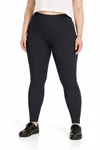 Women's Black Plus Size Ribbed Cotton Leggings — Opaque, Flattering & All-Day Comfort