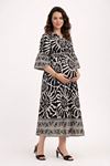 Women's 100% Cotton Black Maternity Shirt Dress — Belted, Pocketed & Button-Front