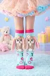 Girls' 3D Braided Hair Doll Knee-High Socks — Fun Cotton Design 🌟