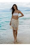 Sequin-Detailed Crochet Bohemian Pareo Skirt
