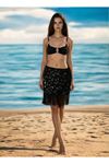 Black Bohemian Sequin-Detailed Crochet Pareo Skirt