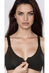 Black Nursing Bra with Front Zipper, Cotton, Adjustable Straps