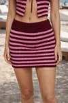 Women's Summer Knit Set Tie-Front Crop Top and Mini Skirt Festival Holiday Beach Bikini Cover-Up Outfit