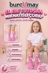 Pembe El Ele Tutuşan Mıknatıslı 3D Çocuk Çorap Pamuklu