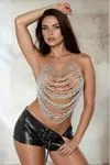 Women’s Multi Layer Metal Chain Bustier Festival & Stage Top