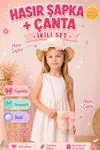 Girls Straw Hat and Bag Set Summer Beach Hat Shoulder Bag