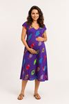 Women’s Purple Viscose Maternity Dress Patterned Summer Midi