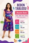 Kadın Mor Viskon Hamile Elbisesi Desenli Yazlık Rahat Kesim Midi Elbise