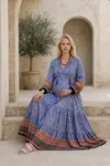 Women’s Cotton Maternity Dress Tassel Neck Nautical Long Sleeve
