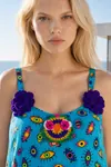 Women’s Linen Maternity Dress Embroidered Boho Summer Strappy