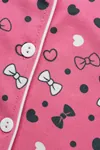 Girls Pink Button-Up Summer Pajama Set Cotton Short Sleeve with Sleep Mask