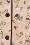 Girls Bunny and Fairy Print Button Up Pajama Set Summer Cotton Short Sleeve with Sleep Mask