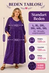 Plus Size Women Floral Viscose Dress Purple Summer Long Pocket Model