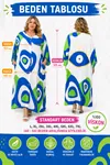 Women's White Patterned Viscose Plus Size Shirt Dress with Pockets – Long Summer Model