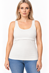 Clip-Free Nursing Tank Top Double Layer Cotton Blend Black  Copy