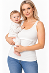 Clip-Free Nursing Tank Top Double Layer Cotton Blend Black  Copy
